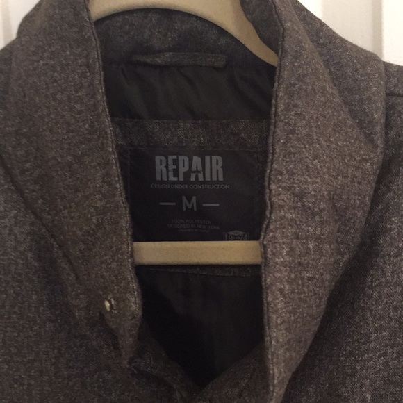 Insulated vest by Repair Charcoal Gray Brown puffer vest M - Picture 2 of 6